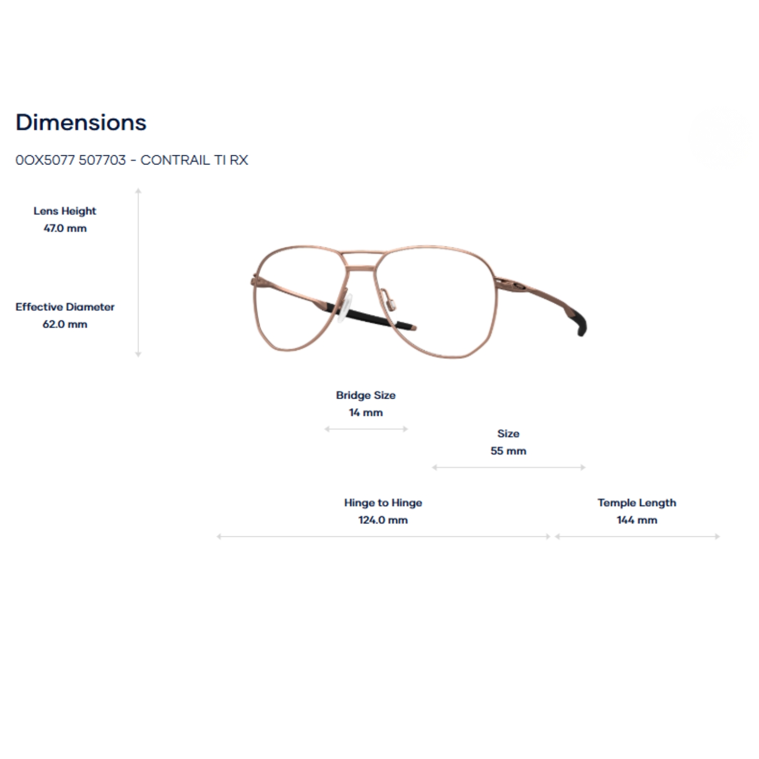 Gọng Kính Oakley 0OX5077 Contrail Ti RX