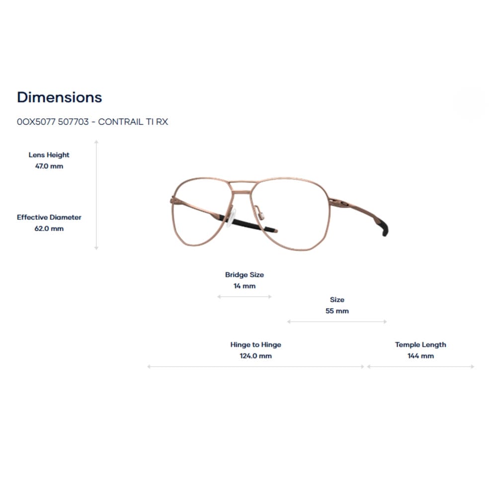 Gọng Kính Oakley 0OX5077 Contrail Ti RX – Tem Chính Hãng Luxottica